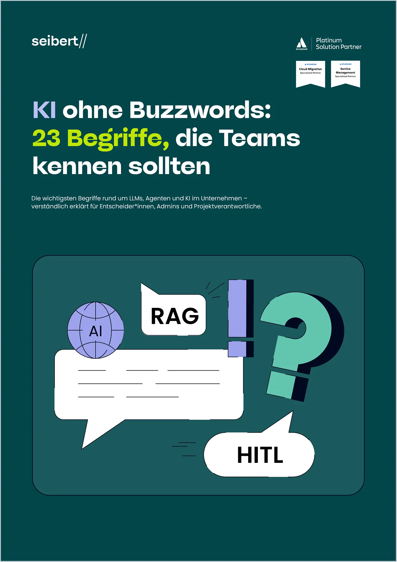 Cover des KI-Glossars: KI ohne Buzzwords, 23 Begriffe, die Teams kennen sollten
