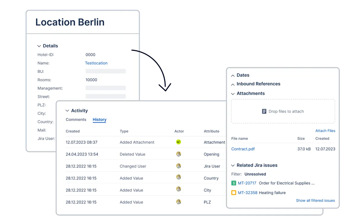 Standorte und Gebäude als Assets in Jira